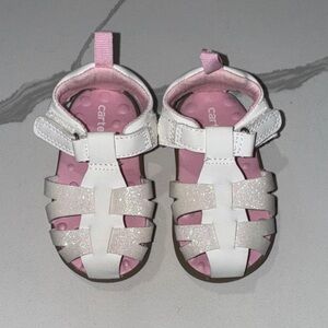 Carters Baby Girl Sandals 3.5 White Pink